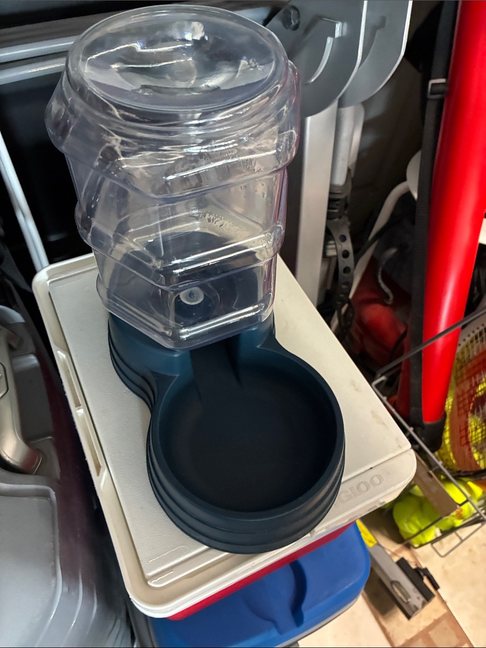 Blue Automatic Pet Waterer and Food Bowl